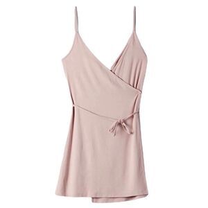 Aritzia Wilfred Free Mystic Dress Mauve Mousse   Pink Wrap Mini Dress Size Large